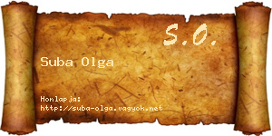 Suba Olga névjegykártya